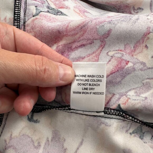 Roz & Ali Size 12 Black Floral Print 3/4 Sleeve Dress Romantic Flounce Ruffle - Picture 8 of 10